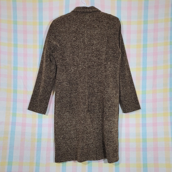 Vintage 90s tapestry coat CLIO brown textured fabric lightweight jacket - Picture 6 of 9